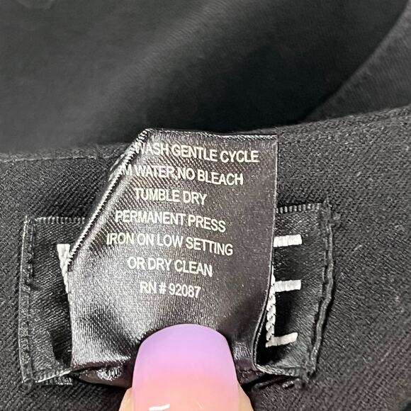 Virtue Pencil Skirt Womens 6 Black Gray Stripe Back Slit Stretch Corpcore Career - Picture 11 of 12